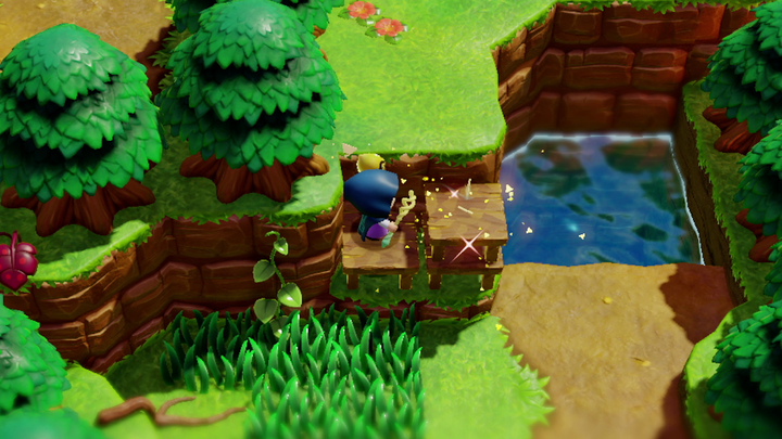 Zelda utilisant des tables basses pour grimper une falaise (Screenshot - Screenshots du 18 juin 2024- Echoes of Wisdom)