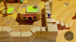 Zelda grimpant les murailles Gerudos à l'aide de trois lits et un trampoline