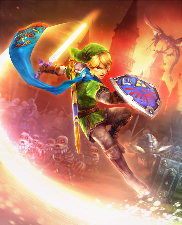 Zelda affrontant une horde d’ennemis (Artwork - Illustrations - Hyrule Warriors)