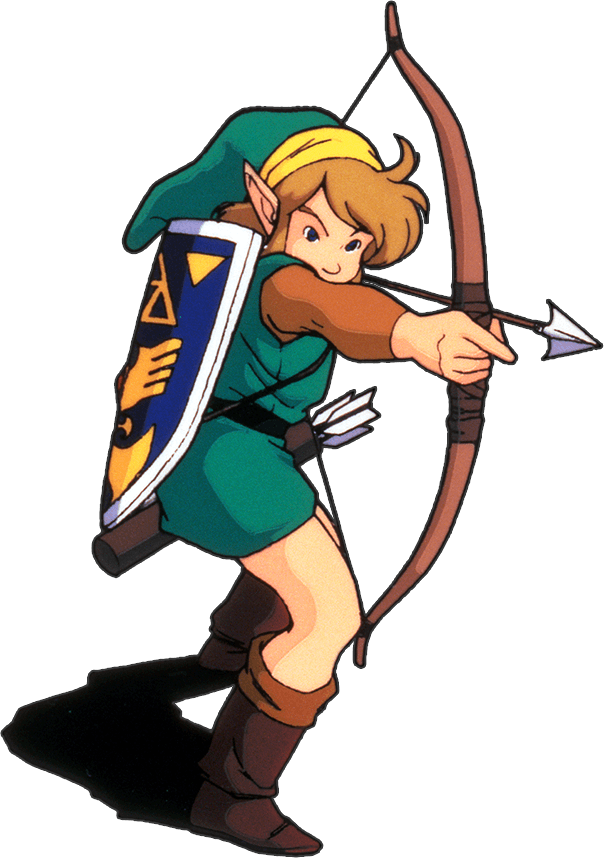 Link tirant à l'arc (Artwork - Personnages - Link’s Awakening)