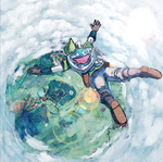 Link plongeant dans l'air vers la forêt de Firone