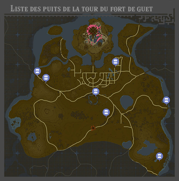 Carte des Puits de la Fort de Guet